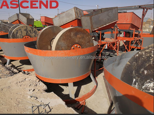 Small Gold Milling Machine Mining Wet Stone Grinder Gold Mining Pans 1-2 Ton Per Hour